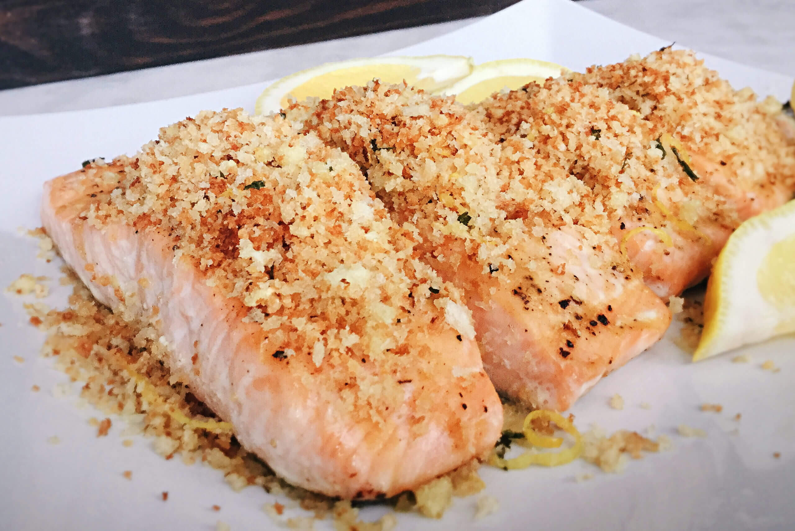 garlic panko salmon